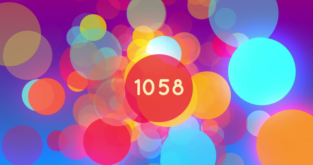 Colorful Digital Circles with Central Number Display