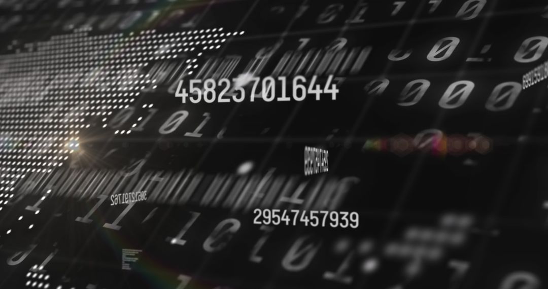 Futuristic Digital Landscape with Floating Numbers and Binary Code - Free Images, Stock Photos and Pictures on Pikwizard.com