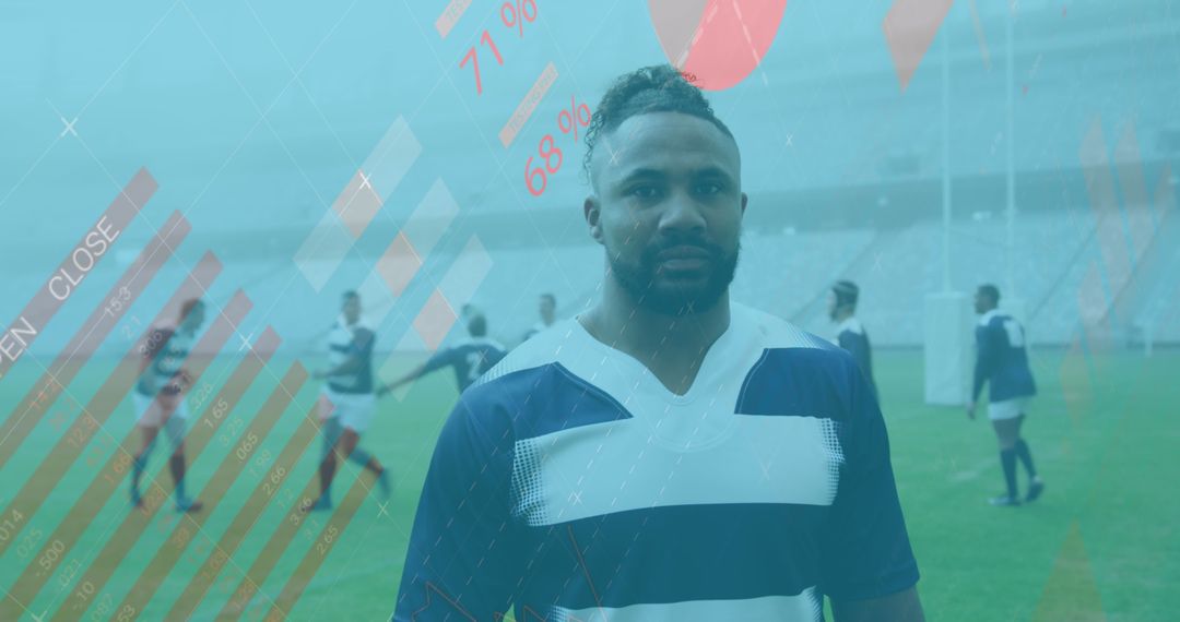 Digital Overlay of Statistics on Rugby Players During Match