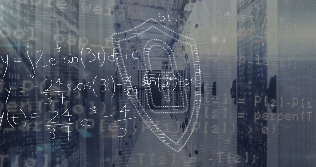 Cybersecurity Expert in Data Center with Shield Overlay