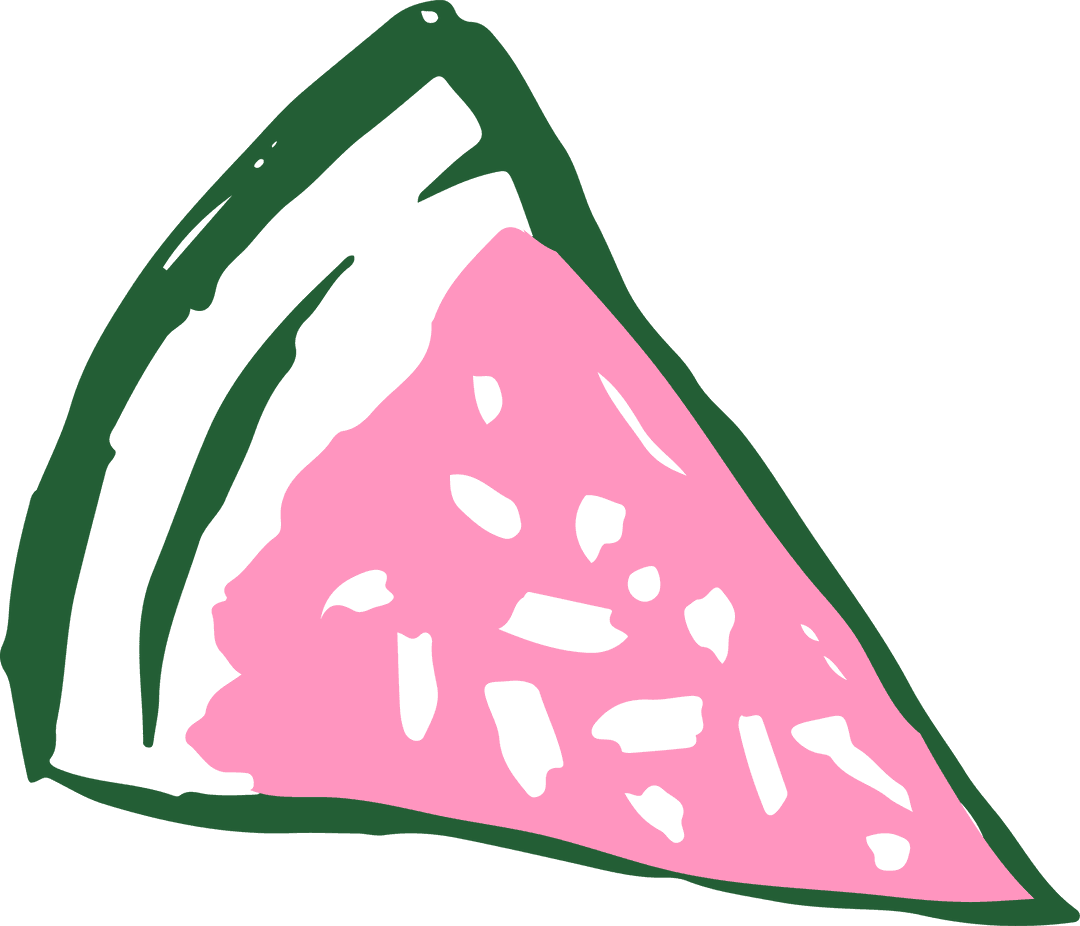 Transparent Watermelon Slice Illustration on Clear Background