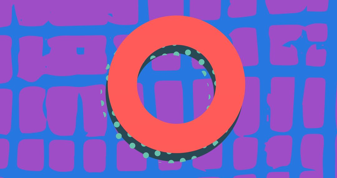 Dynamic Abstract Ring Over Purple Patterned Background