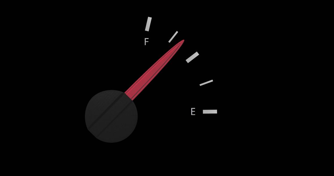 Fuel Gauge Indicating Full Tank on Black Background - Free Images, Stock Photos and Pictures on Pikwizard.com