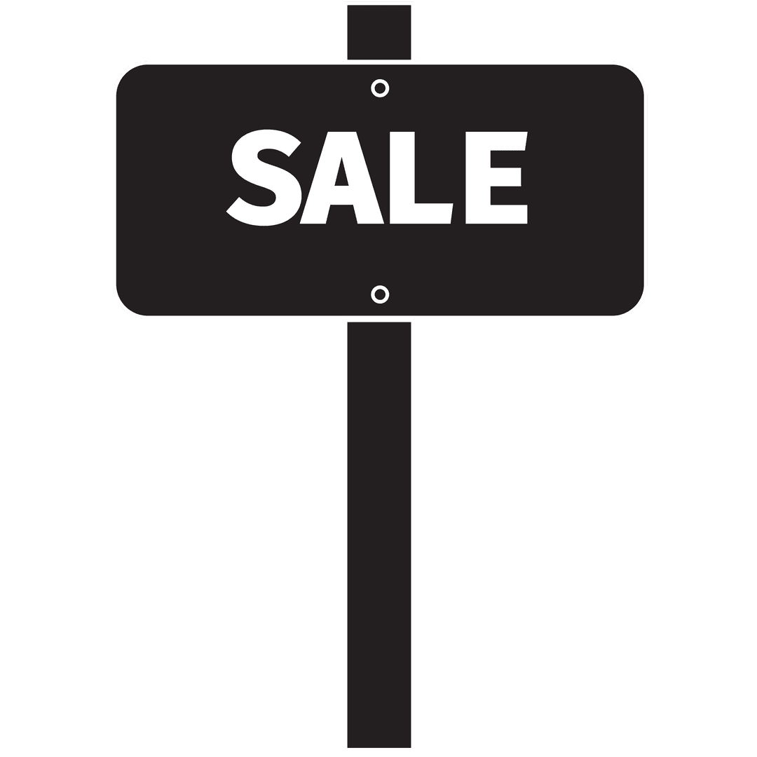 Sale Sign Post Template on Transparent Background