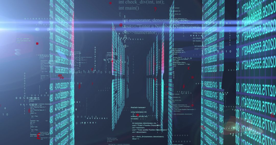 Futuristic Binary Data Stream and Digital Code - Free Images, Stock Photos and Pictures on Pikwizard.com