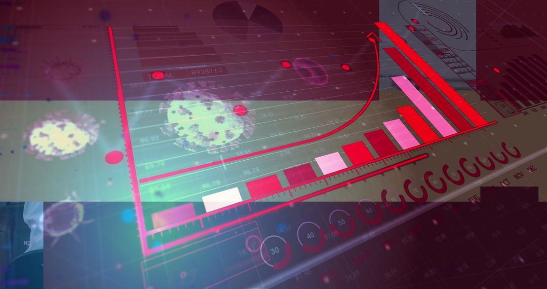 Digital Interfaces Overlaying Businessman in Virtual Environment