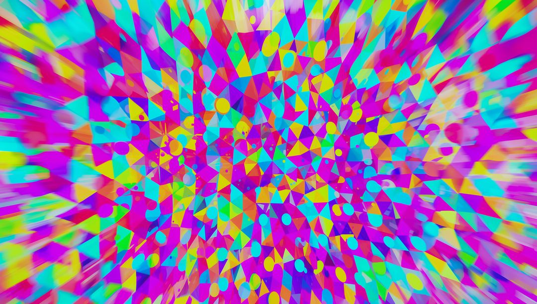 Dynamic Geometric Neon Explosion of Circles and Triangles