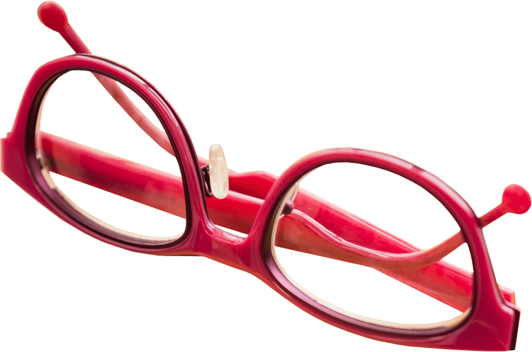 Stylish Red Glasses with Transparent Background