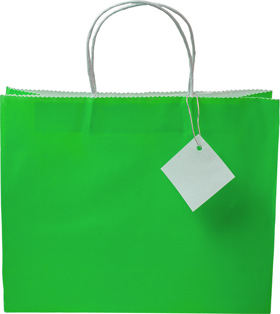 Transparent Green Shopping Bag with Blank Price Tag - Download Free Stock Images Pikwizard.com