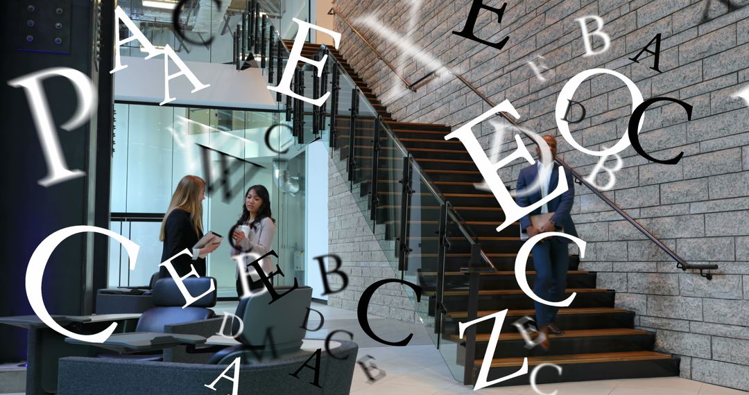 Abstract Collaboration in Modern Office Space