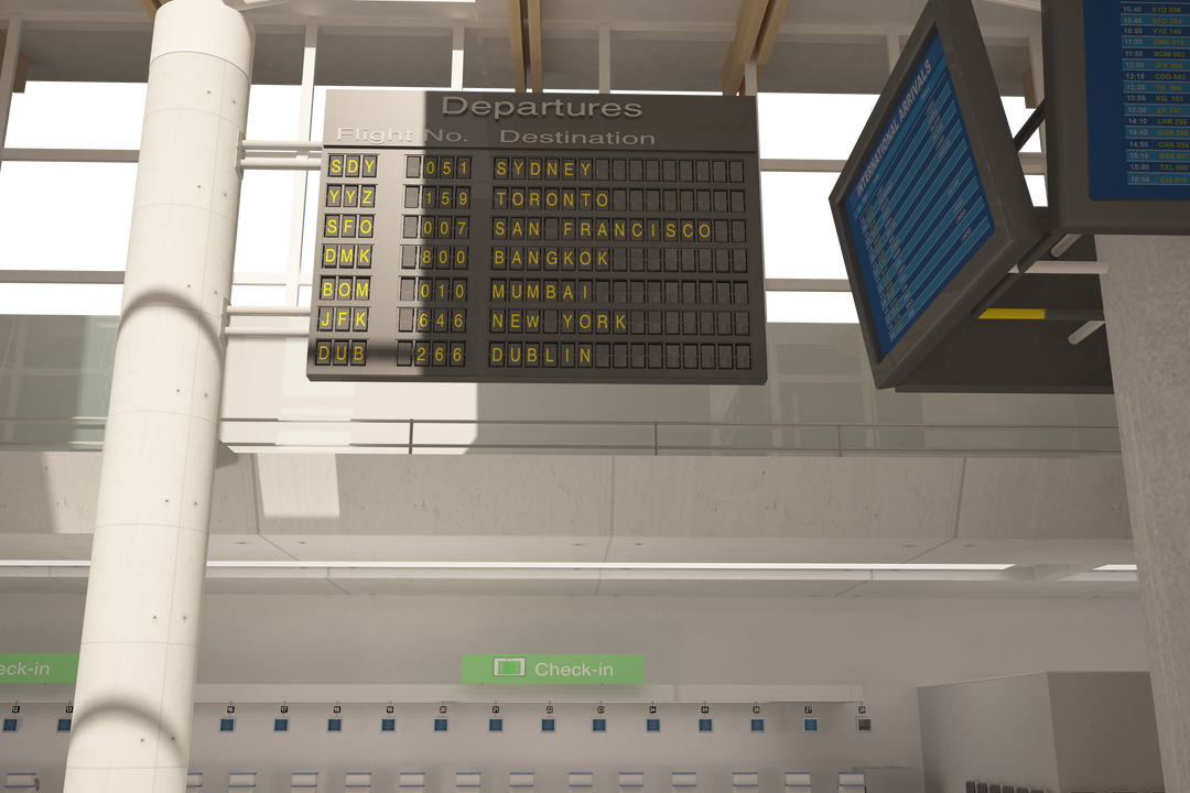 Transparent Illustration of Modern Airport Departure Board - Download Free Stock Images Pikwizard.com