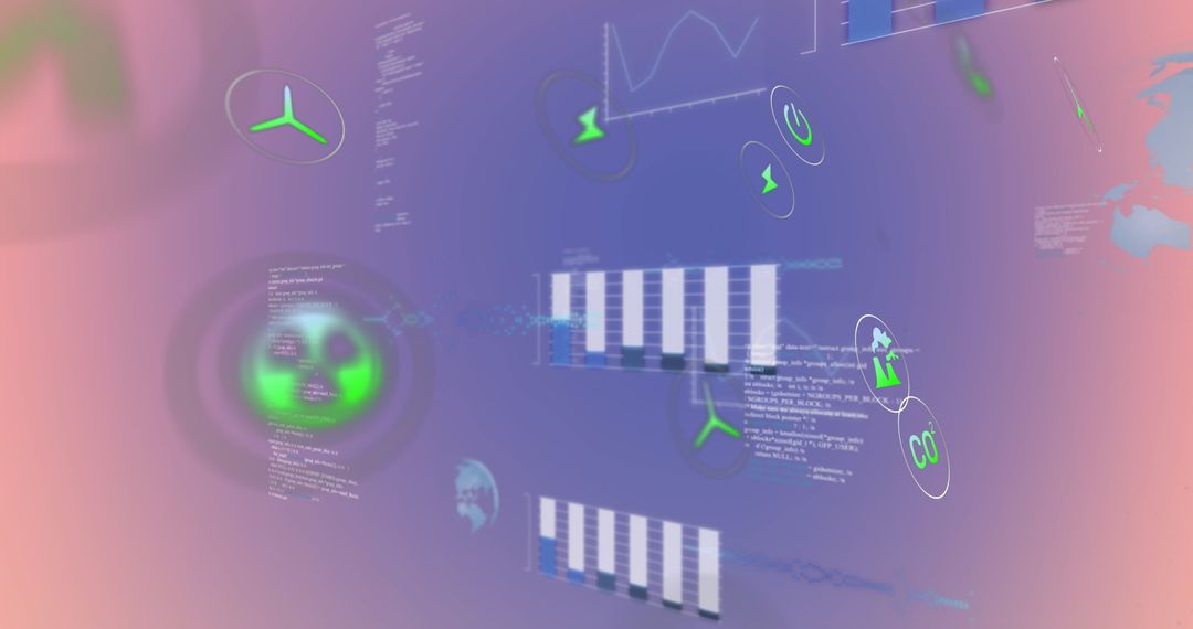 Futuristic Interface with Renewable Energy Data Visualization