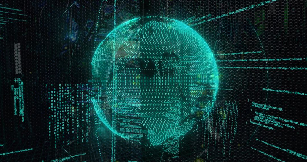 Holographic Globe in Futuristic Data Interface