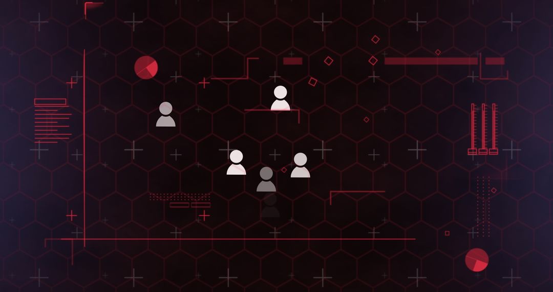 Digital Interface Concept with Media Icons and Diagrams