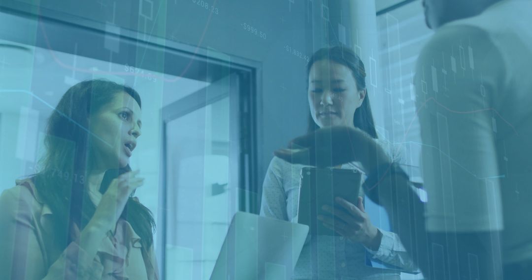 Business Team Discussing Financial Data Strategy Analyst Office