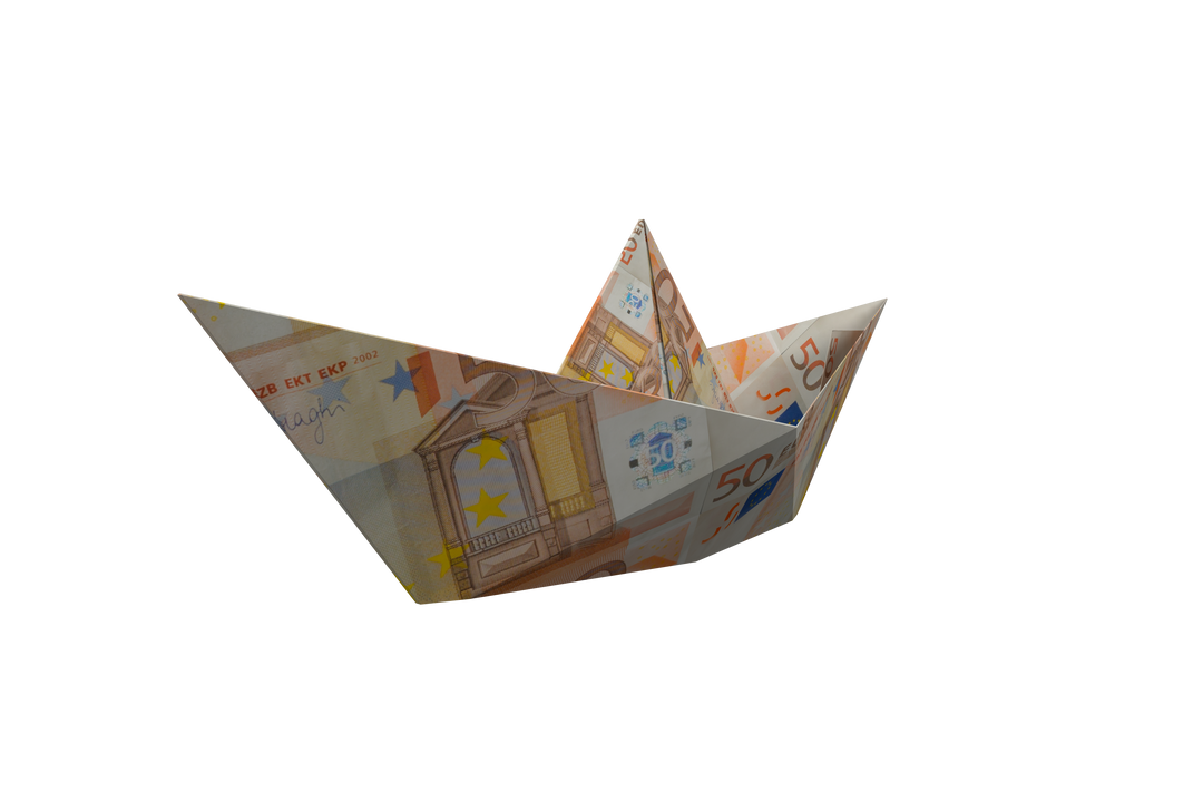 Colorful Paper Boat Origami Made from Euro Banknotes on Transparent Background - Download Free Stock Images Pikwizard.com