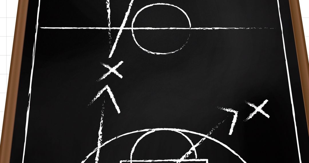 Chalk-Drawn Sports Game Plan on Blackboard