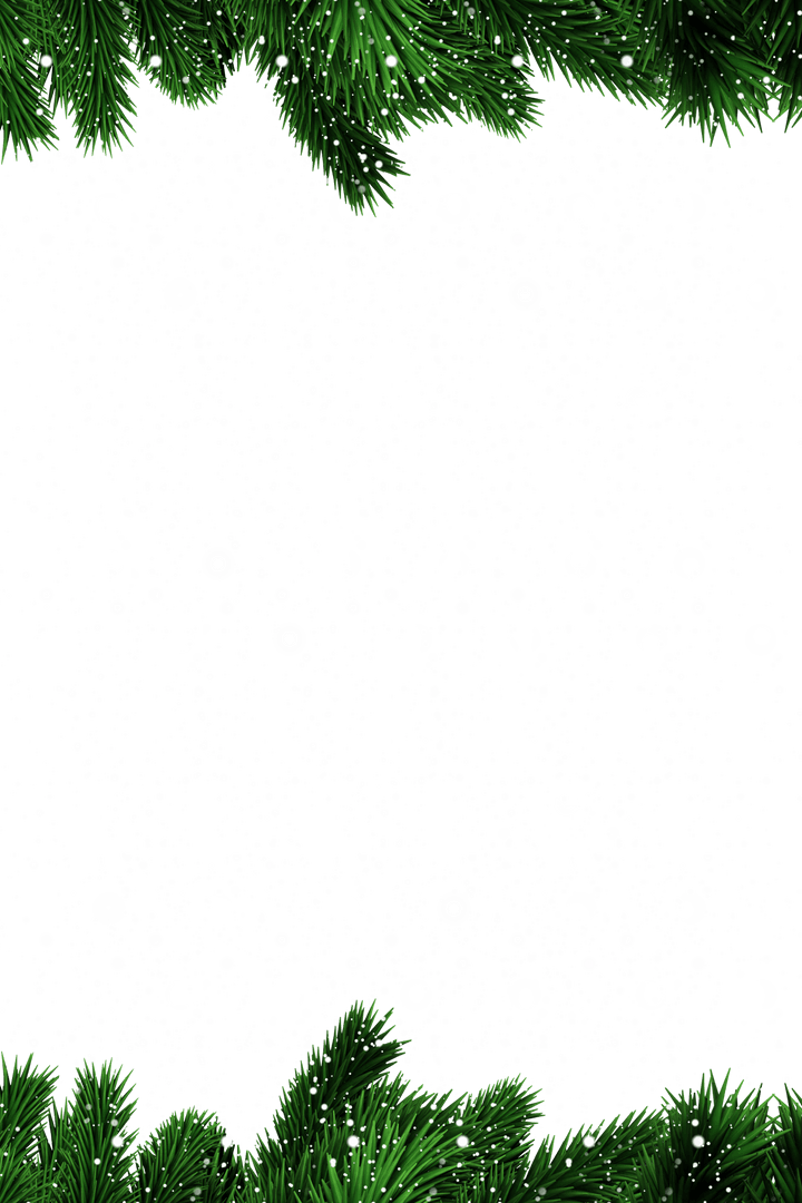 Christmas Snowfall Frame with Transparent Background