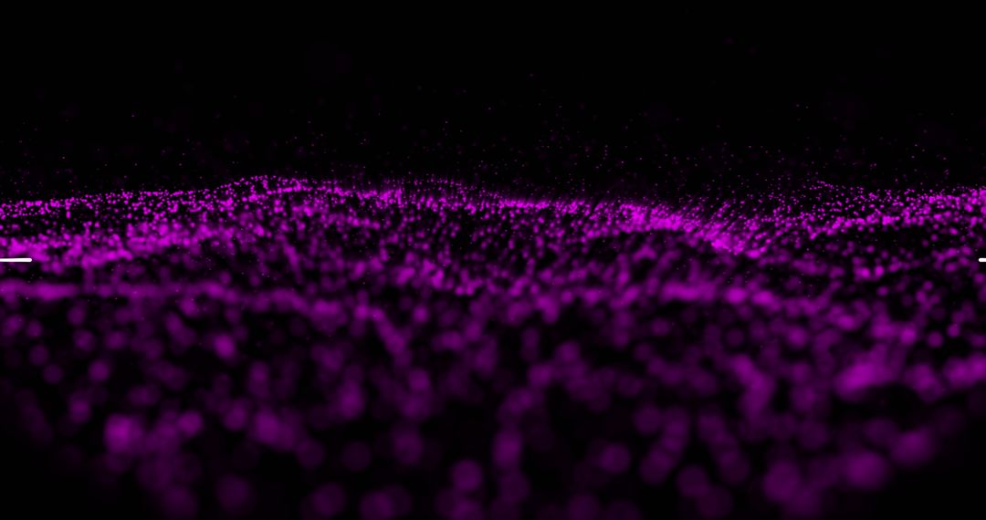 Abstract Purple Light Wave with Digital Particle Explosion