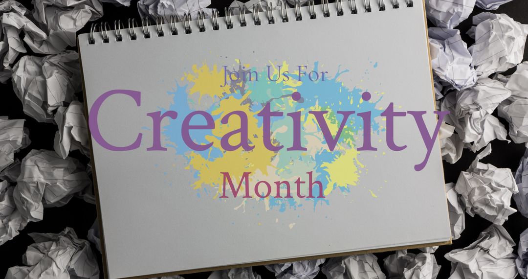 Creativity Month Invitation with Colorful Paint Splashes