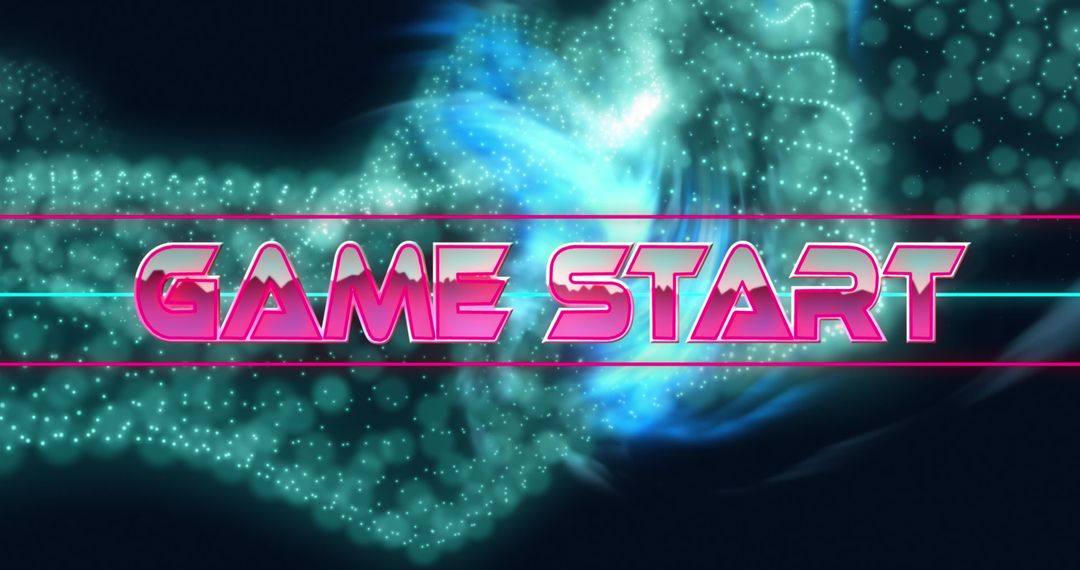 Futuristic Game Start Text with Dynamic Light Waves