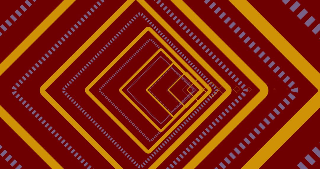 Geometric Motion Retro Futurism on Red Background