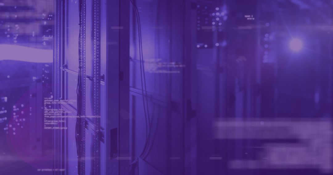 Glowing Purple QR Code with Futuristic Neon Data Elements