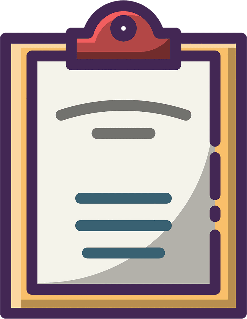 Cartoon Style Clipboard with Open Space for Text on Transparent Background