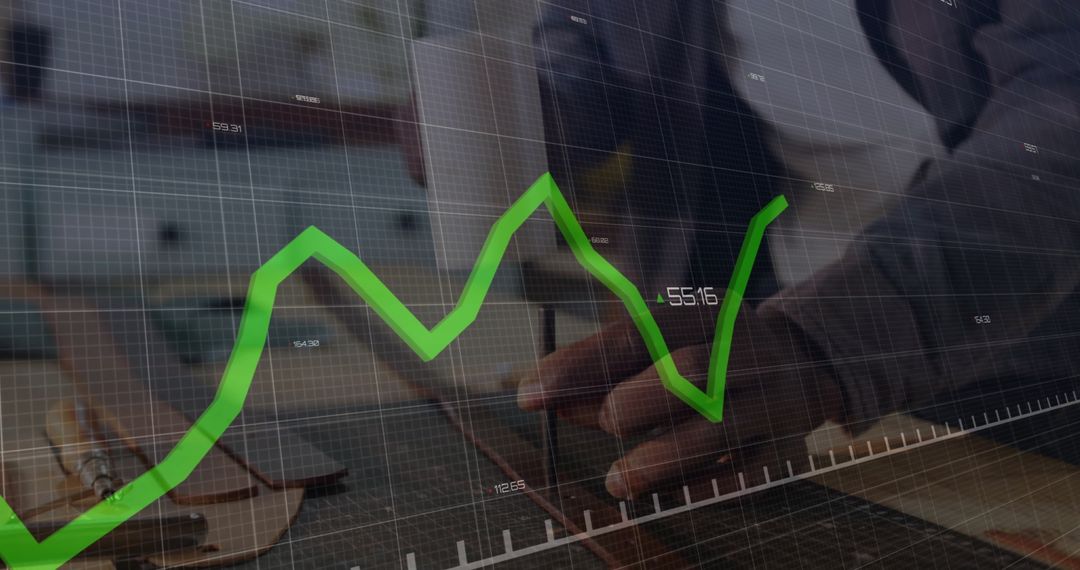 Professional Data Analysis with Green Growth Chart Overlay