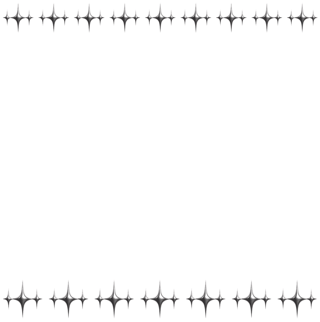 Transparent Silver Star Border with Sparkling Minimalist Design