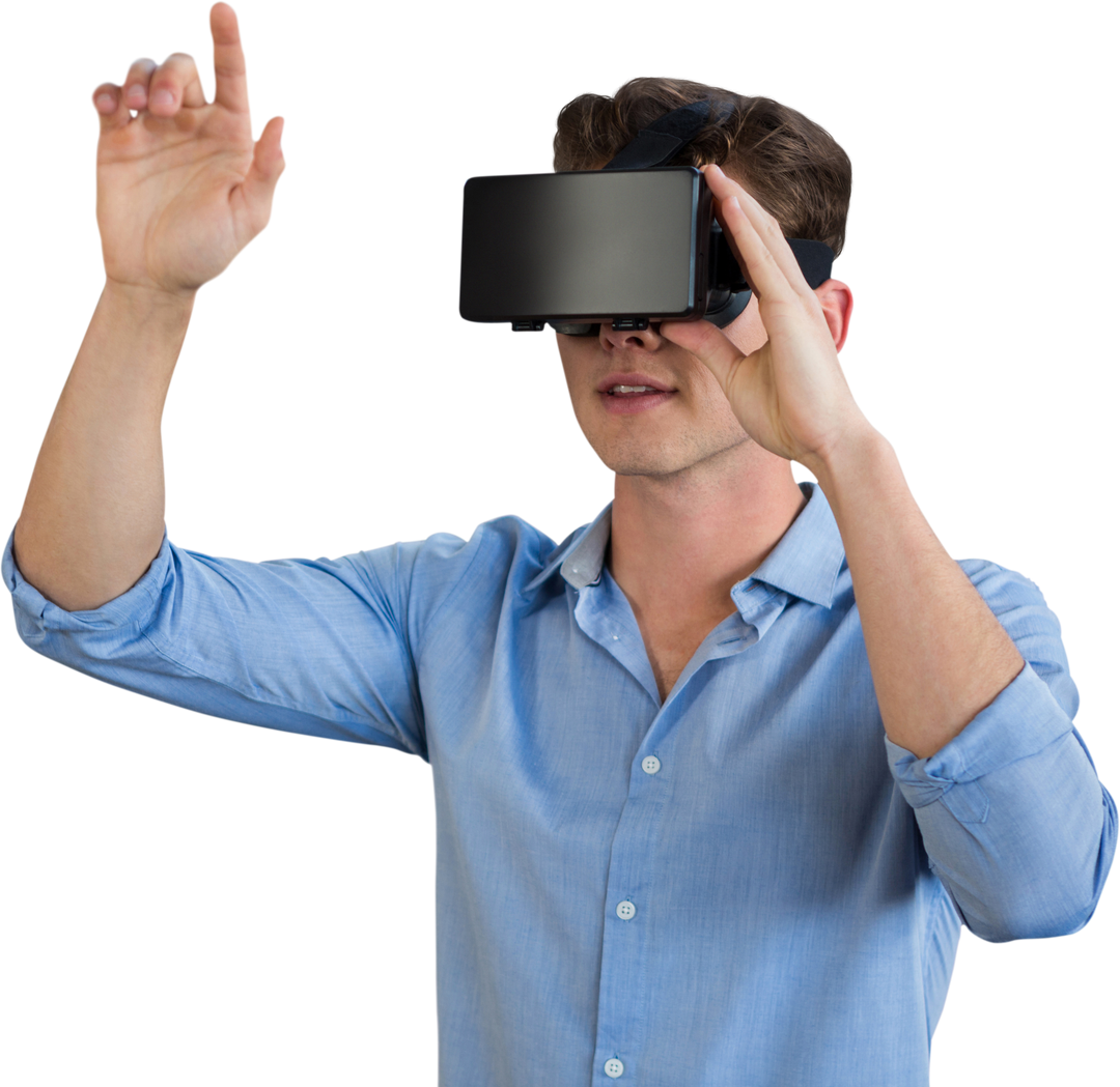 Young Professional Engaging with Virtual Reality Technology Transparent - Download Free Stock Images Pikwizard.com