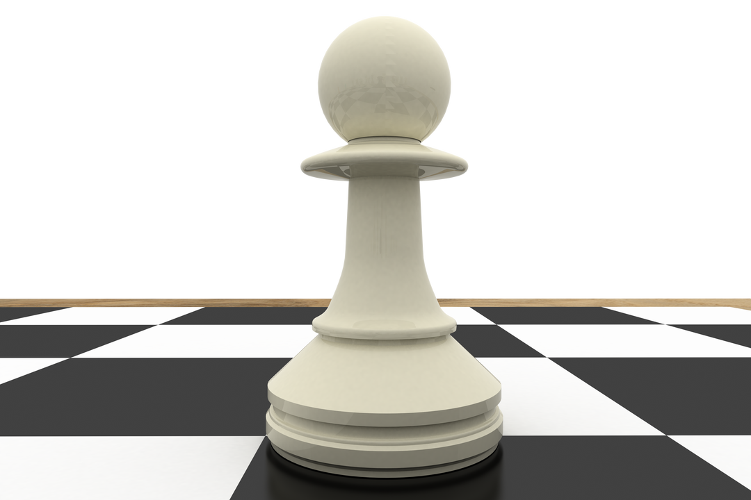 Giant white pawn on transparent background on chessboard - Download Free Stock Images Pikwizard.com