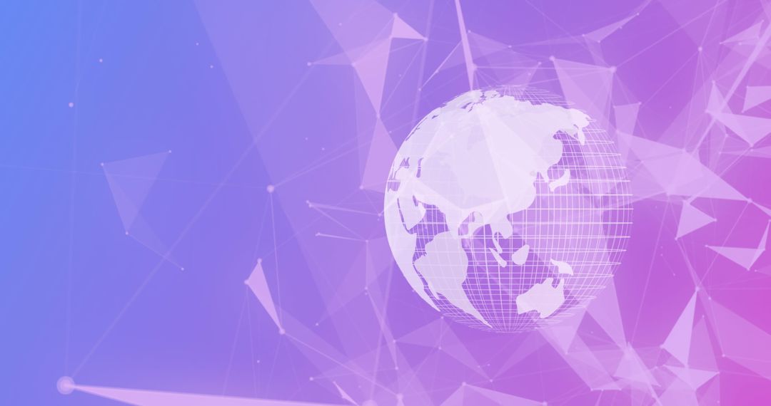 Digital Globe with Neon Network Connections