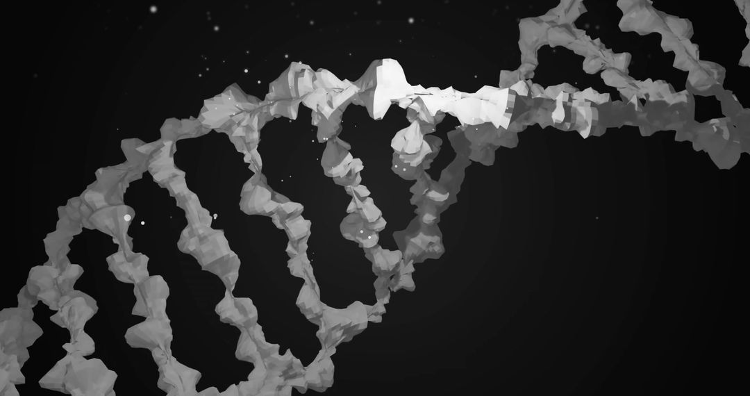 3D Rendering of DNA Strand in Dramatic Lighting