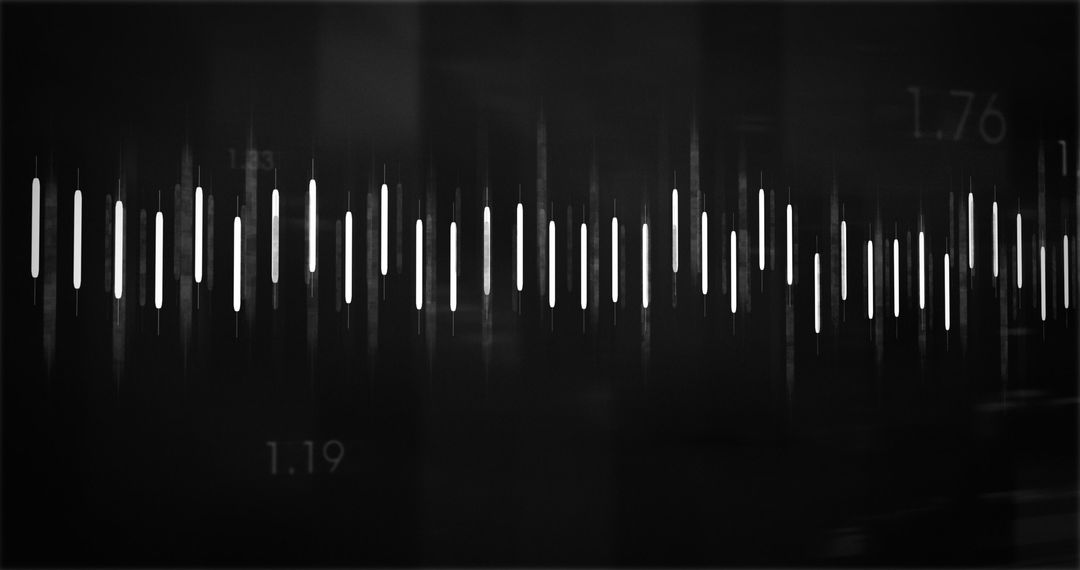 Digital Interface with White Data Lines on Black Background