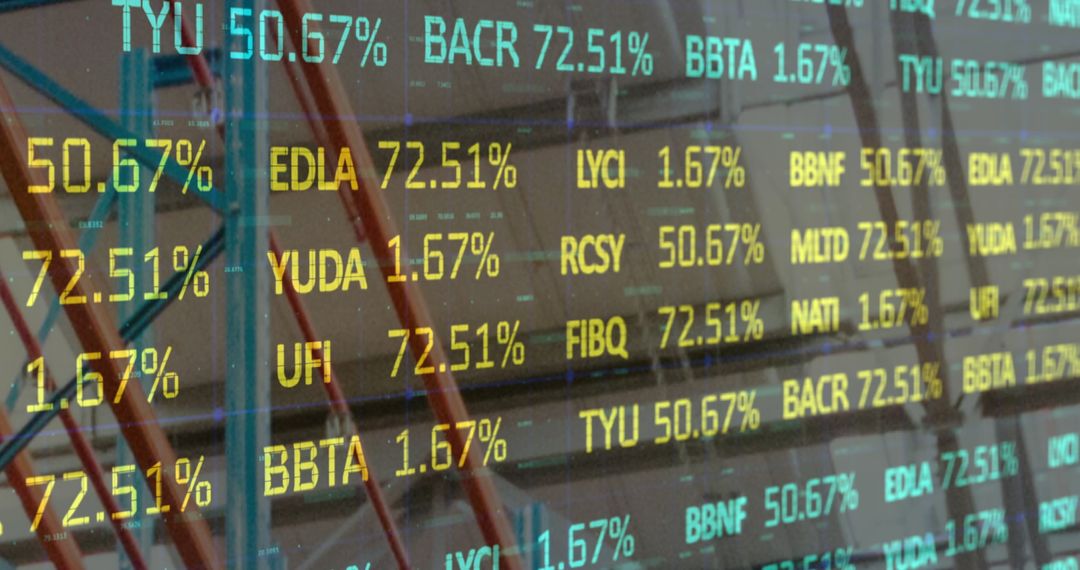 Digital Data Analysis Displayed Over Warehouse Background