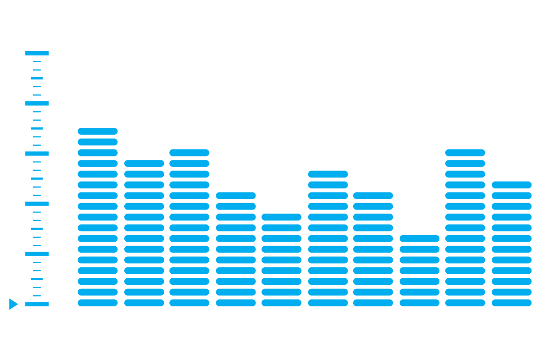 Stylized Blue Data Columns on Transparent Background