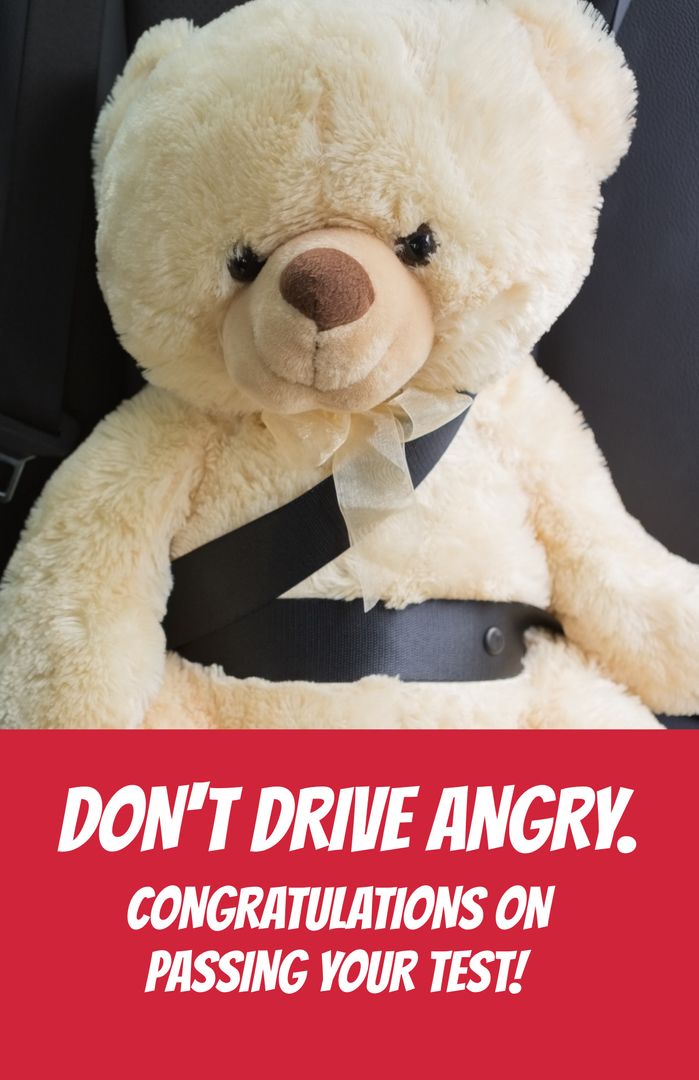 Safe Driving Message with Teddy Bear Buckled Up - Download Free Stock Templates Pikwizard.com