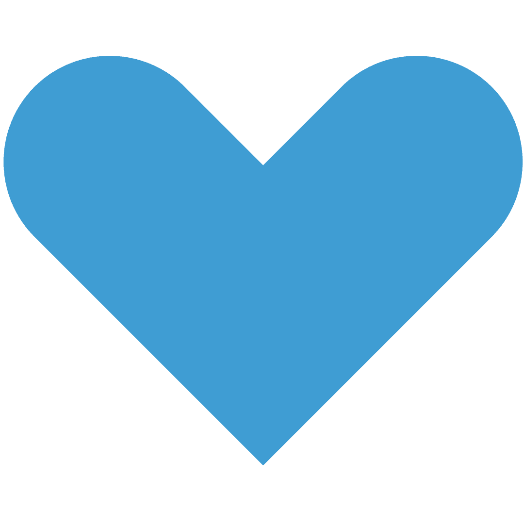 Blue Heart with Transparent Background
