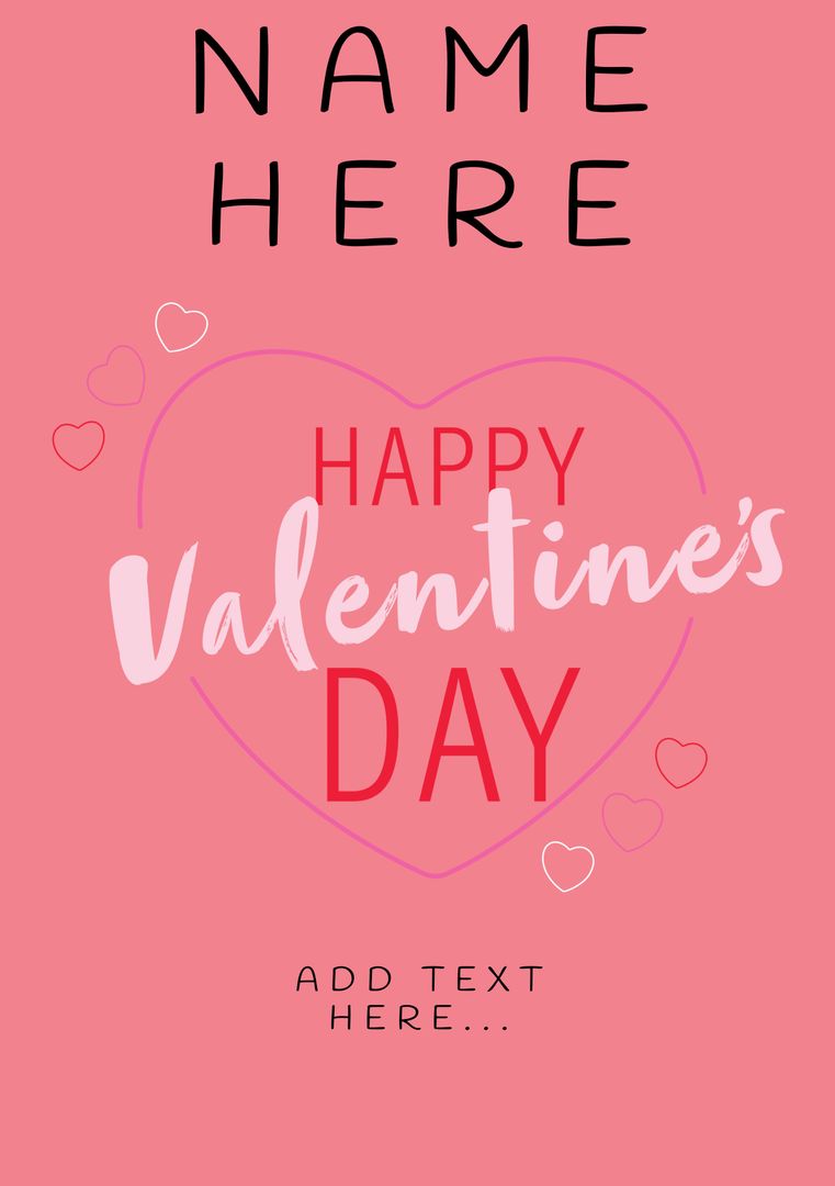 Customizable Valentine's Day Greeting Template with Heart Design