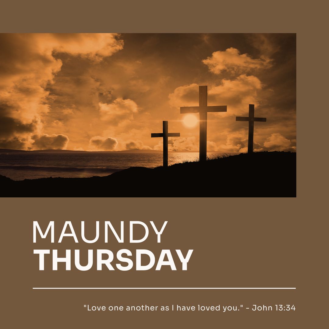 Maundy Thursday Religious Concept with Crosses at Sunset - Download Free Stock Templates Pikwizard.com