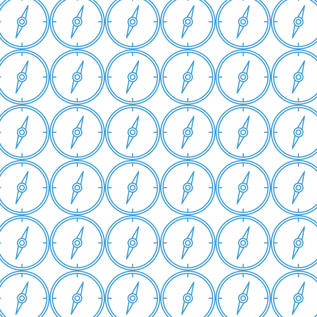 Blue geometric overlapping circles pattern on transparent background