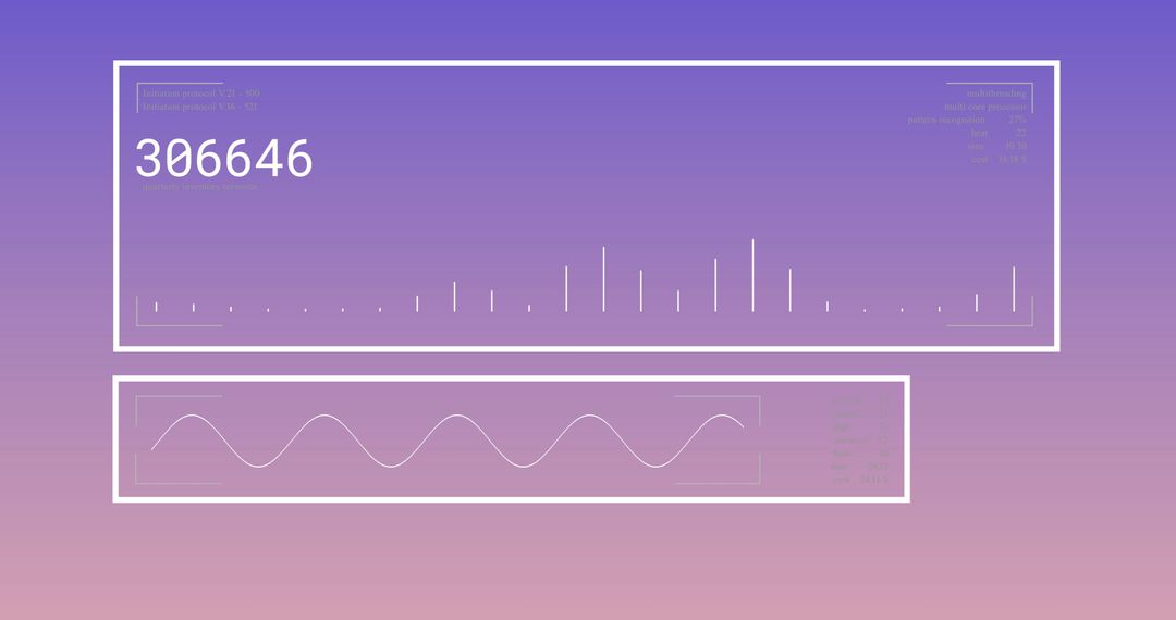 Digital Data Visualization with Graphs on Gradient Background