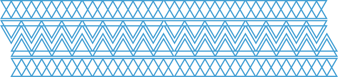 Tribal Blue Geometric Pattern on Transparent Background