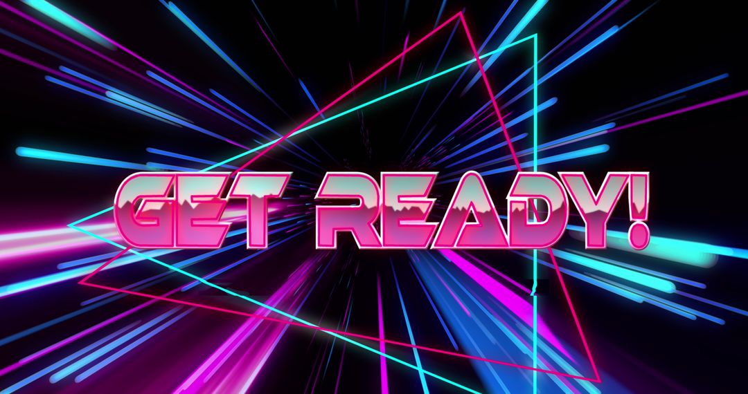 Neon Lights and Energetic Text for Events or Gaming