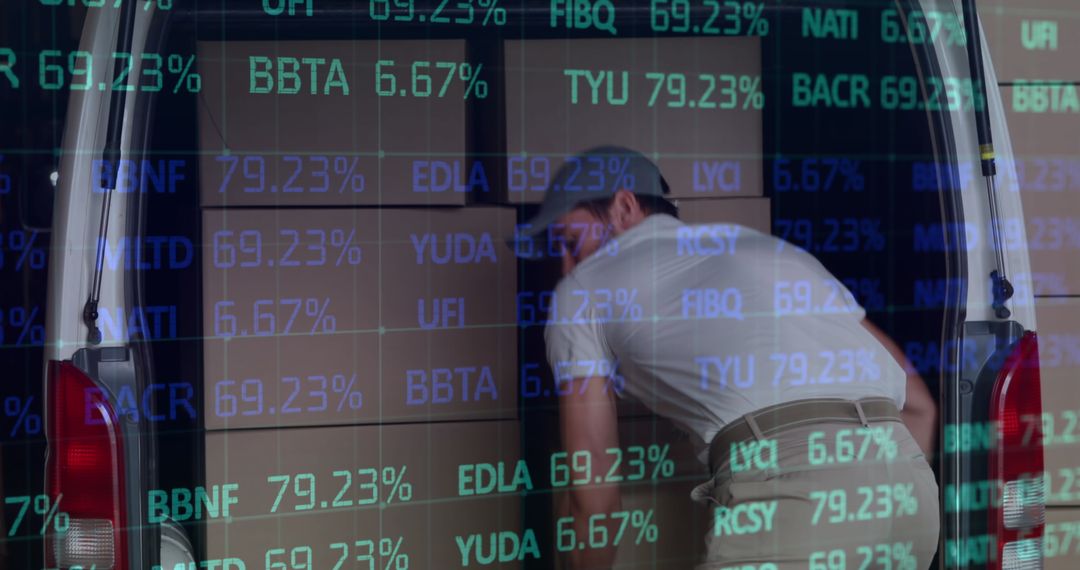 Van Driver with Projected Financial Data Chart