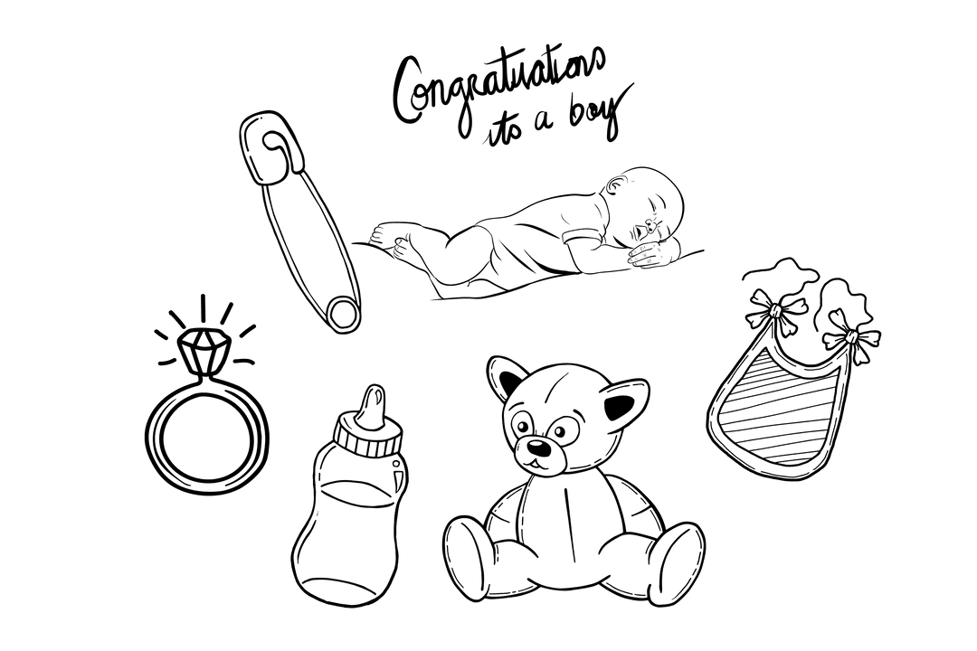 Transparent Celebration for a Baby Boy Announcement