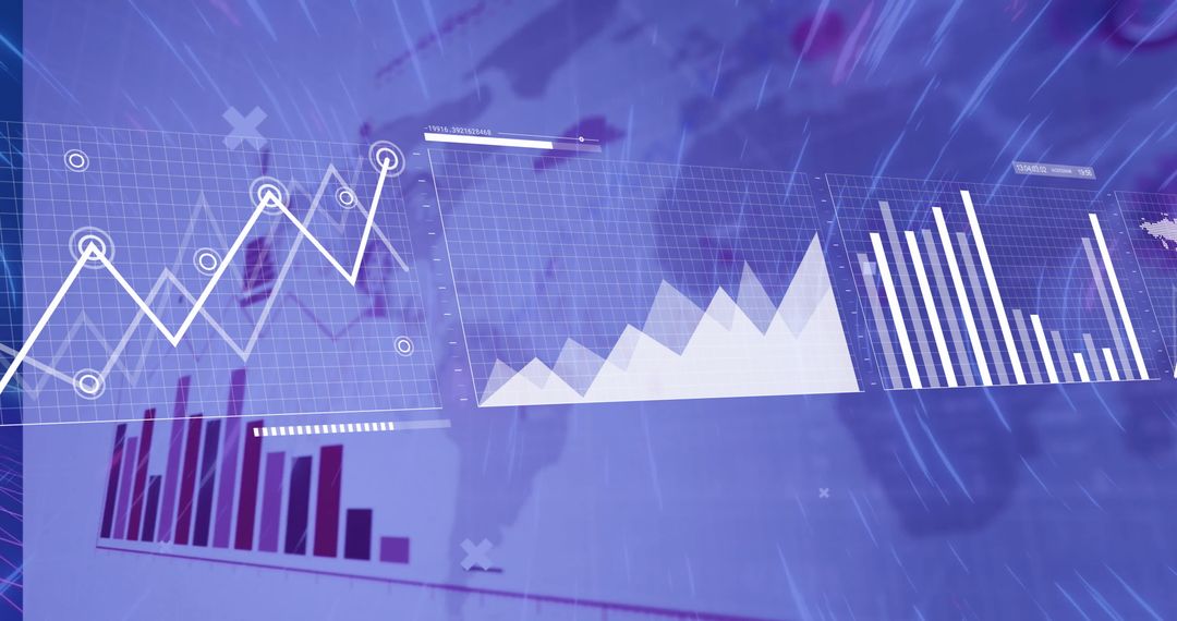 Digital Interface with Data Charts and Graphs Illustration