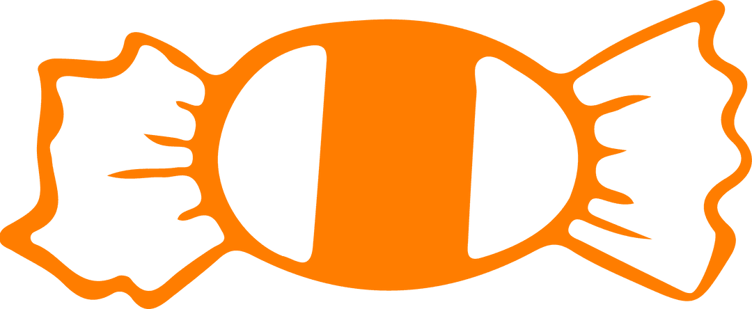 Flat Design Orange Candy Icon on Transparent Background