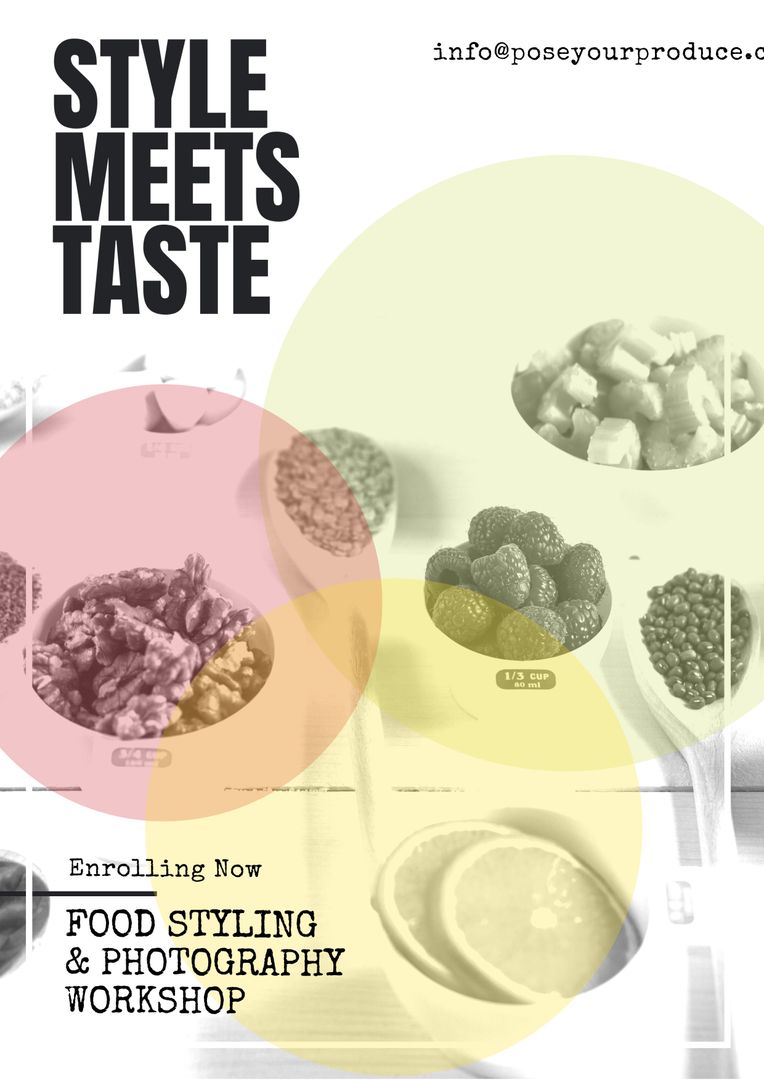 Vibrant Culinary Workshop Promotion with Colorful Overlays